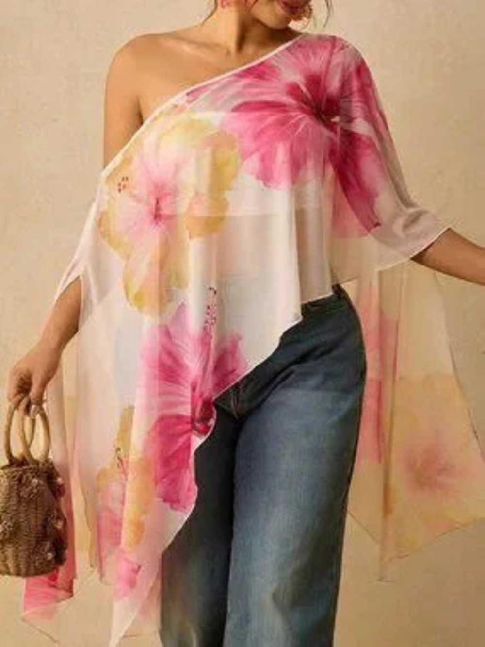 ZARA Multicolor Boho Women's Batwing Sleeve Floral Print Shirt